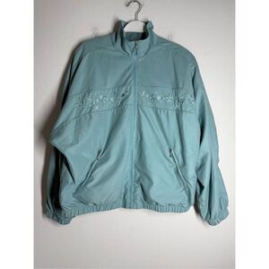 Vintage Teddi Sport Embroidered Windbreaker Jacket 80s 90s Retro Sz XL Full Zip